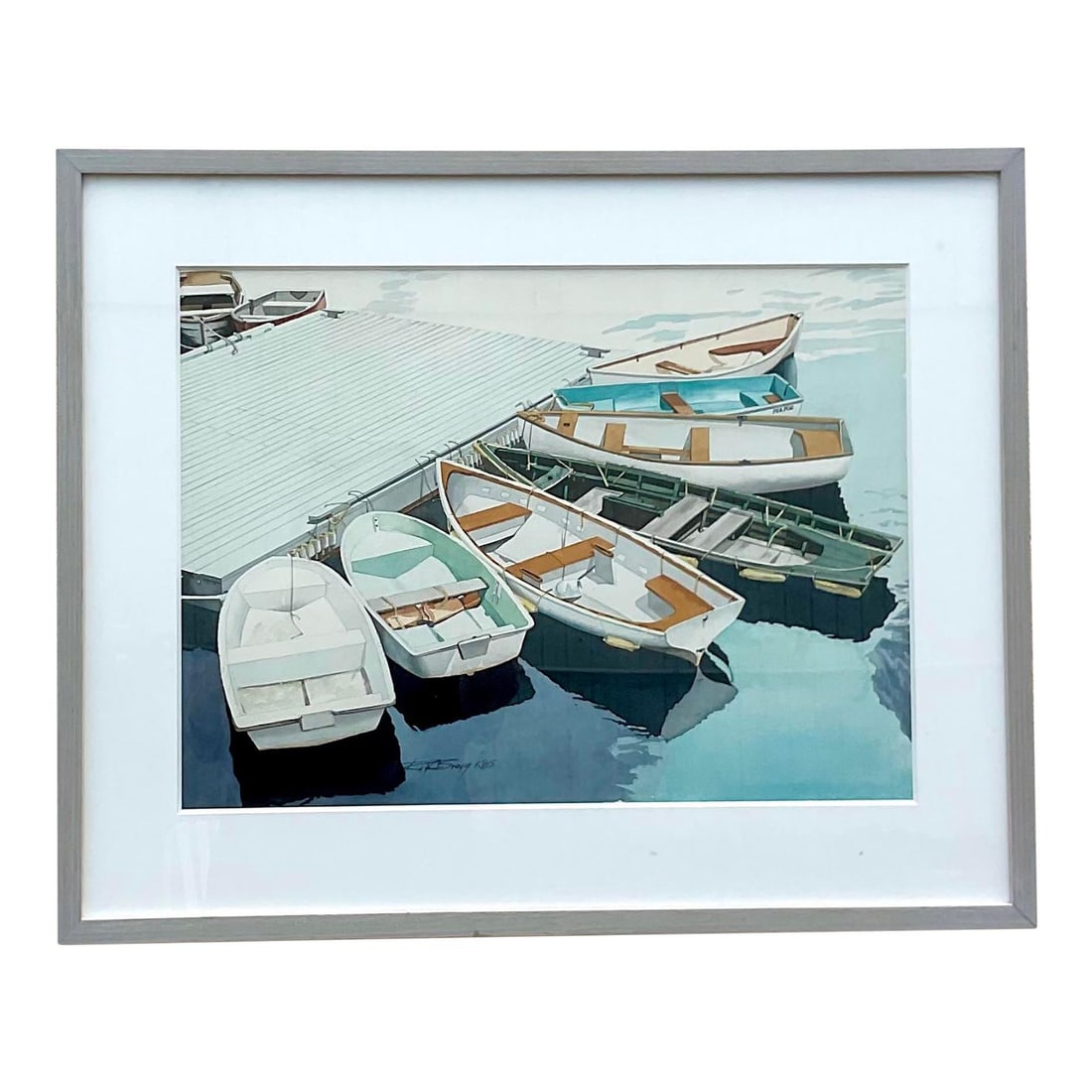 Vintage Watercolor Painting 'The Flock' by Robert W. Bragg Signed: Vintage Watercolor Painting 'The Flock' by Robert W. Bragg Signed Presenting a stunning vintage watercolor painting titled "The Flock" by Robert W. Bragg. This exquisite piece captures the serene beau