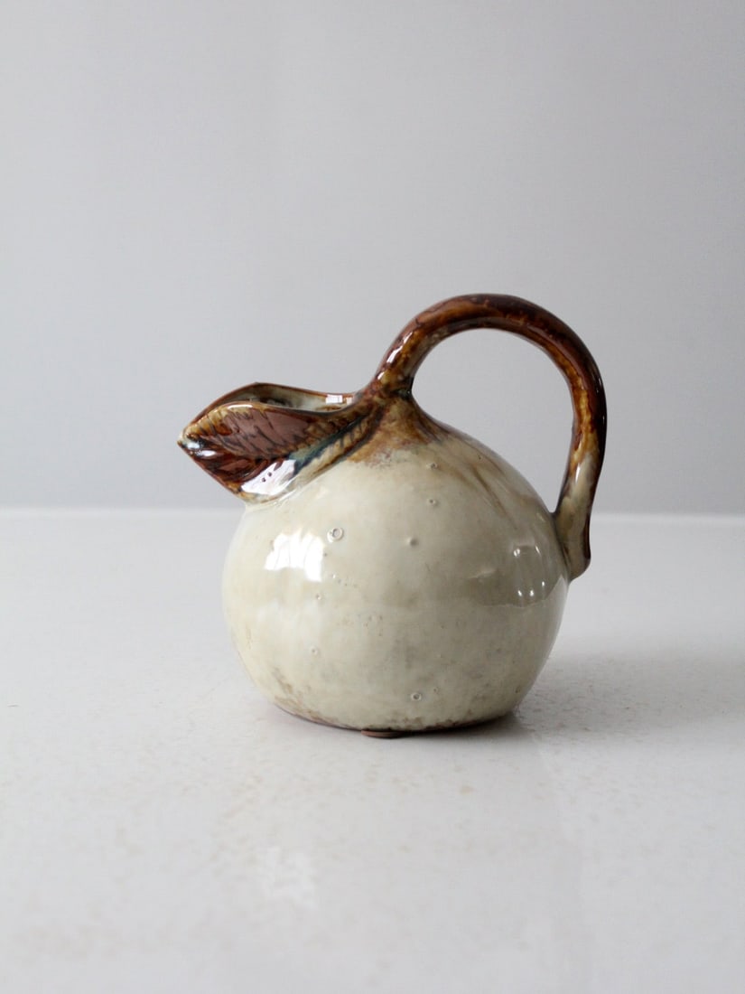 Handmade Vintage Studio Pottery Ewer with Leaf Spout (1 of 11)