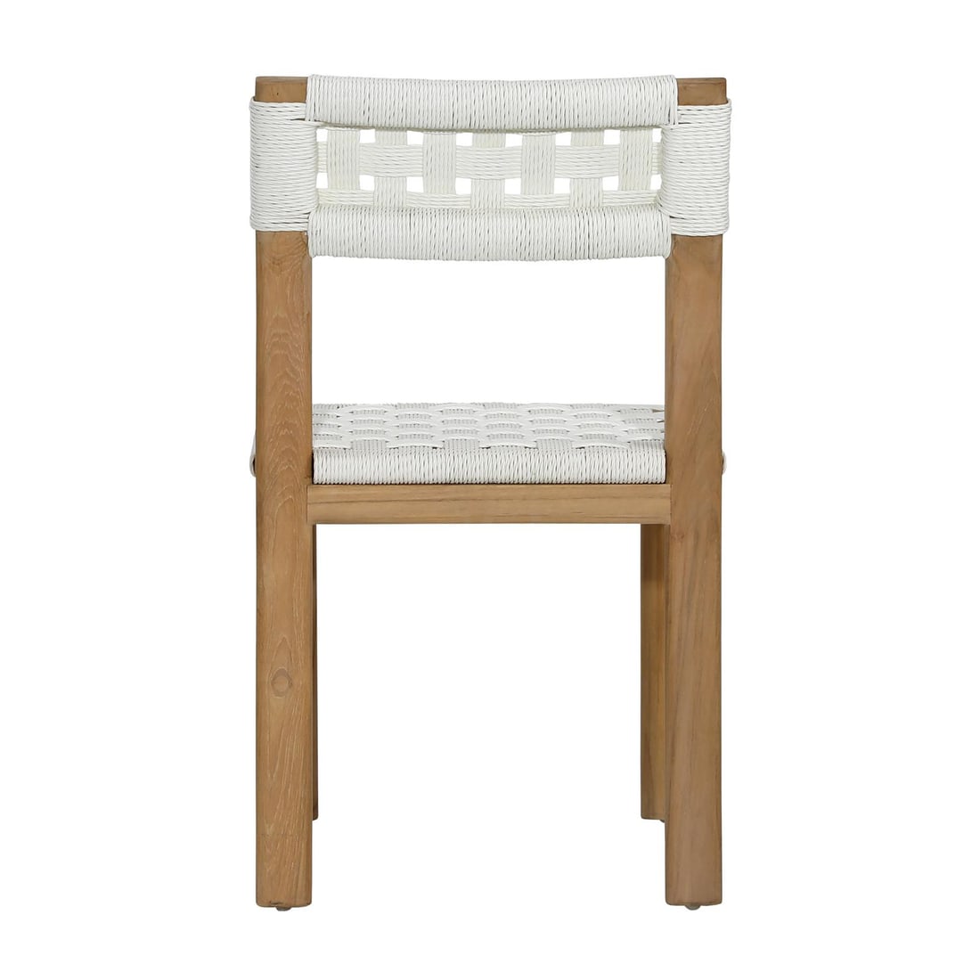 Elvia Natural Teak Outdoor Dining Chair: Elvia Natural Teak Outdoor Dining Chair Elevate your outdoor dining experience with this Natural Teak Outdoor Dining Chair, designed for comfort and durability. Crafted from synthetic wicker and teak