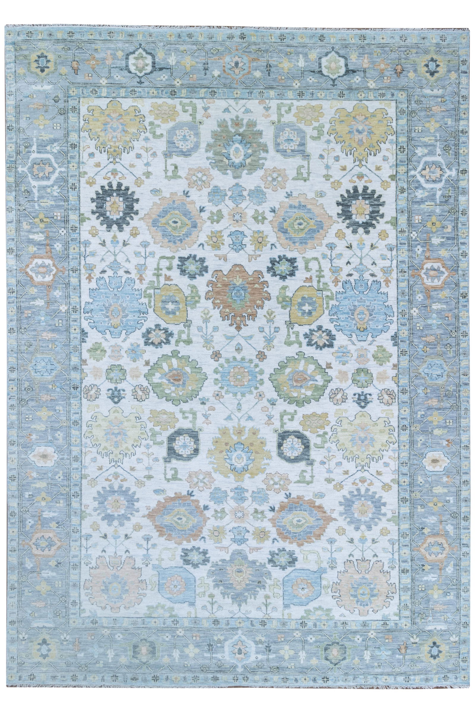 Oushak Handmade Wool Area Rug 12.1 x 17.4 ft Premium Quality: Oushak Handmade Wool Area Rug 12.1 x 17.4 ft Premium Quality Free continental US Shipping Transform your living space with the exquisite beauty of this 12.1' x 17.4' Wool Oushak Handmade Rug. Crafted