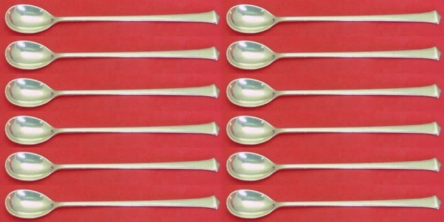 Tiffany & Co. Windham Sterling Silver Iced Tea Spoon Set 12 Pieces: Tiffany & Co. Windham Sterling Silver Iced Tea Spoon Set 12 Pieces This exquisite 12-piece iced tea spoon set features the elegant Windham pattern by Tiffany & Co. Each spoon is crafted from high-qual