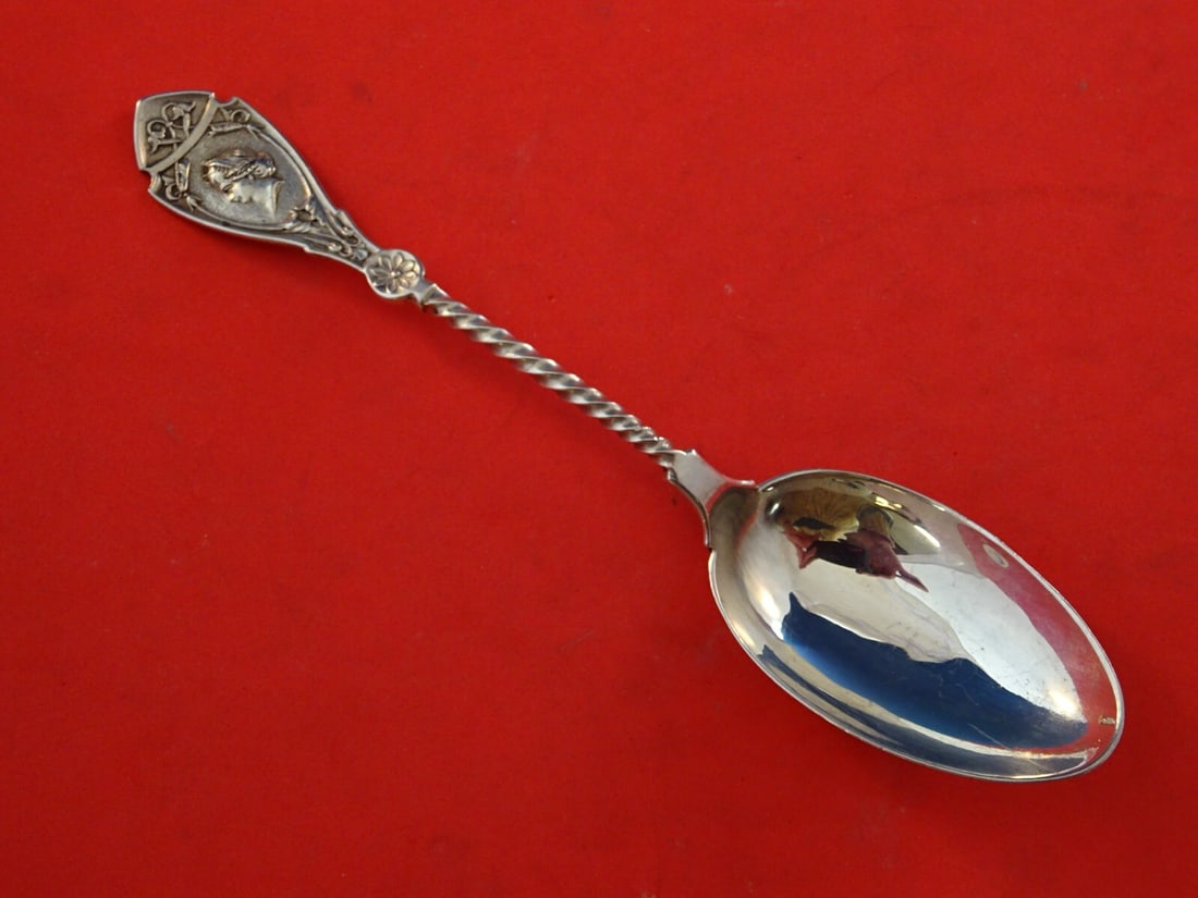 Wood & Hughes Medallion with Twist Sterling Silver Spoon 5 3/4 in Monogrammed Willie: Wood & Hughes Medallion with Twist Sterling Silver Spoon 5 3/4 in Monogrammed Willie This exquisite sterling silver teaspoon features the elegant Medallion with Twist pattern by Wood & Hughes, dating