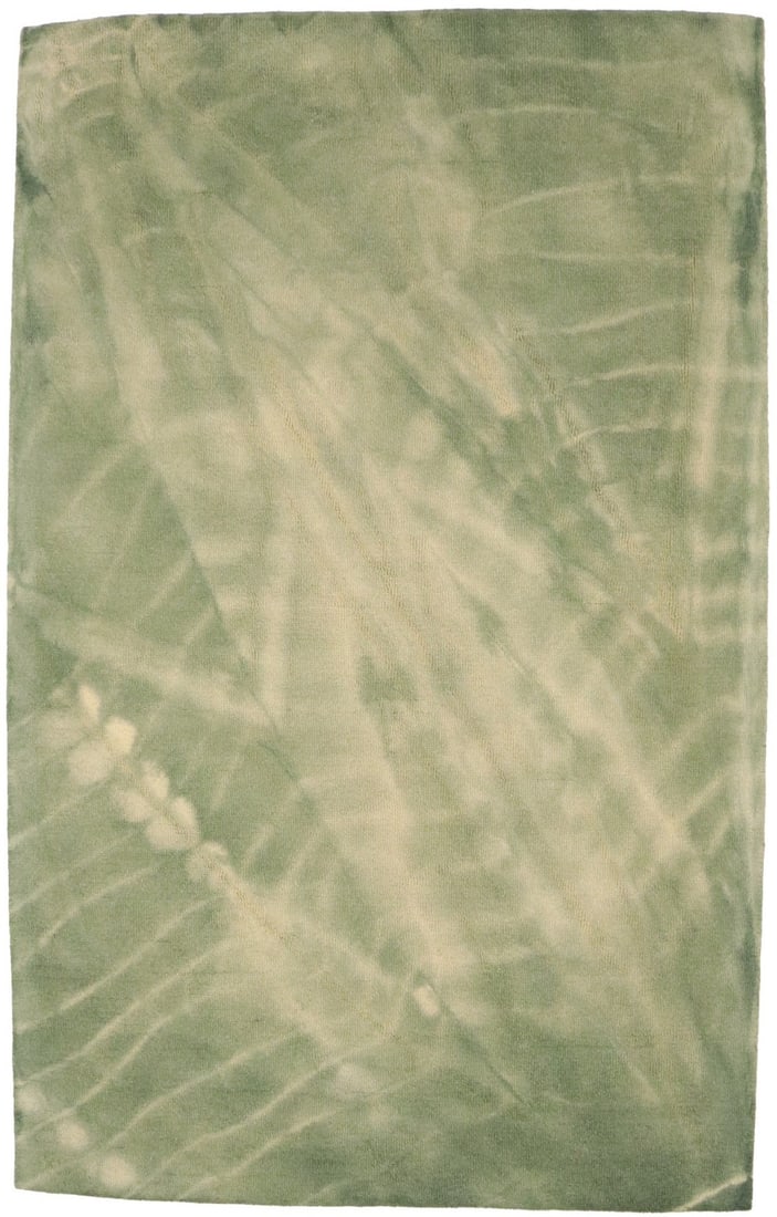 5x8 Olive Green Wool Area Rug Modern Abstract Hand-Tufted Design: 5x8 Olive Green Wool Area Rug Modern Abstract Hand-Tufted Design This modern area rug features an abstract tie-dye design in olive green tones. Expertly hand-tufted in India from wool, it offers a hig