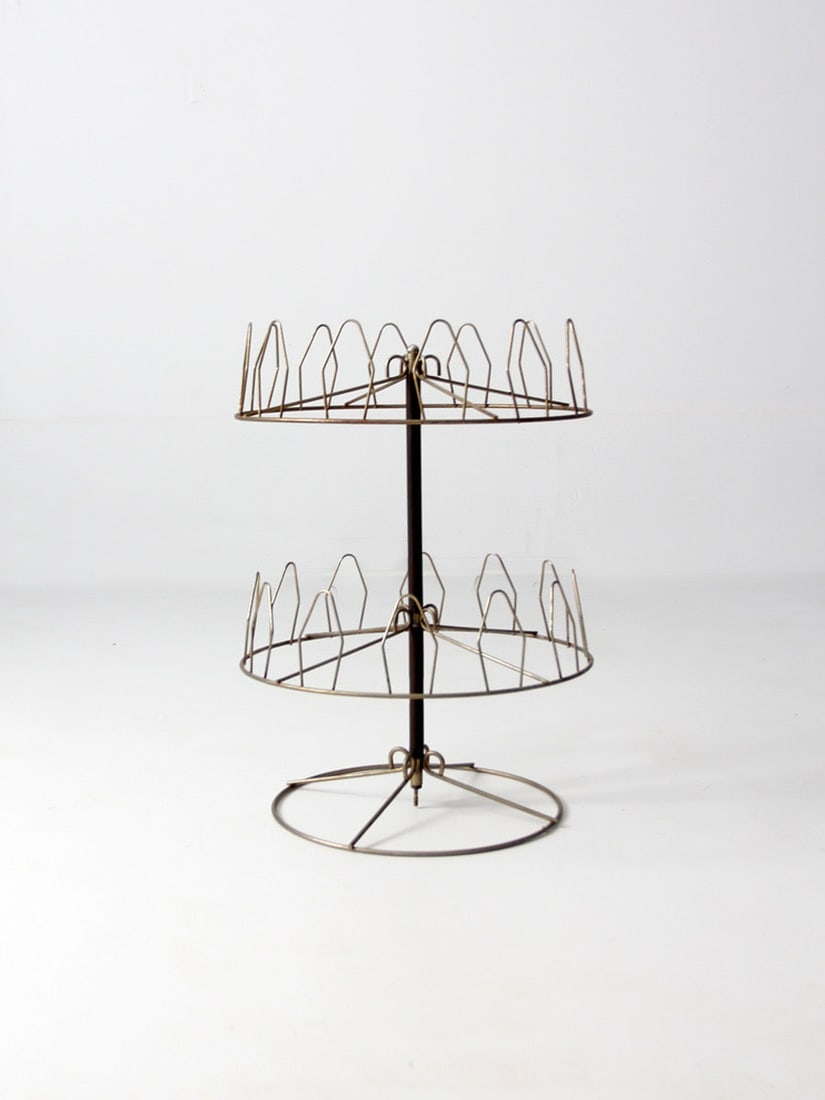 Mid Century Metal Shoe Tree Rack 2-Tier Rotating Display (1 of 6)