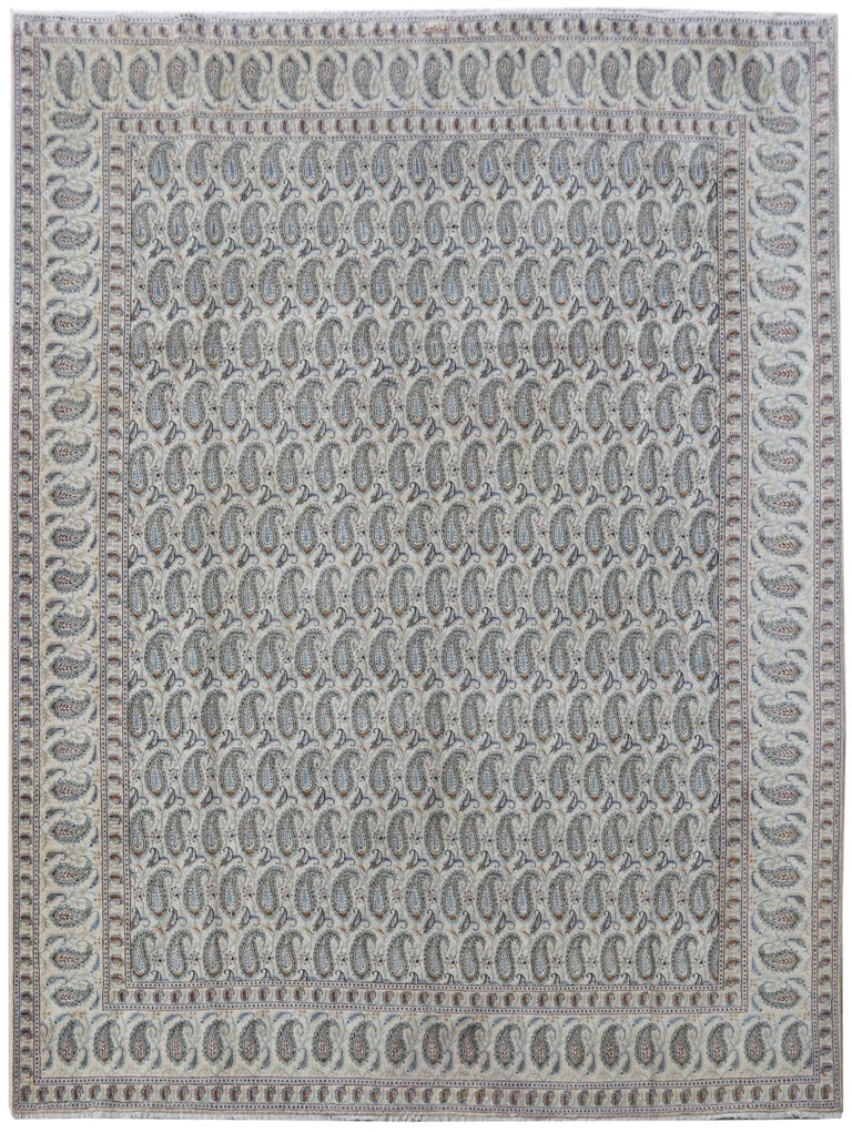 10.2 x 13.5 Authentic Kashan Persian Rug Signed Grey Cloud Design: 10.2 x 13.5 Authentic Kashan Persian Rug Signed Grey Cloud Design Free continental US Shipping Enhance your living space with this exquisite 10.2 x 13.5 Authentic Semi-Antique Persian Rug, featuring a