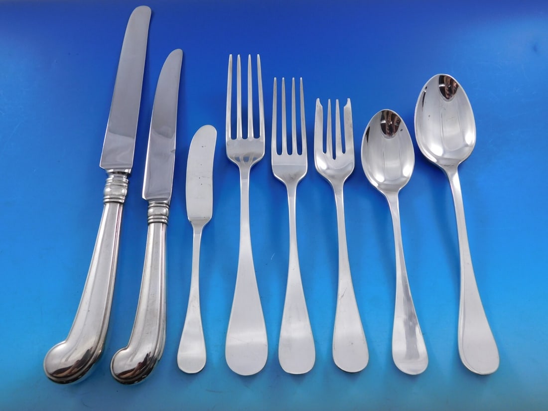 Tiffany & Co King William Sterling Silver Flatware Set for 12 101 pcs: Tiffany & Co King William Sterling Silver Flatware Set for 12 101 pcs This exquisite King William flatware set by Tiffany & Co. showcases a timeless Old English style, originally introduced in 1870. C