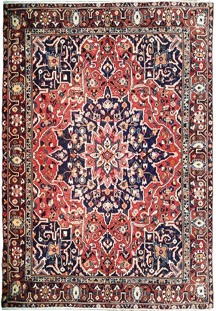 10.2 x 12.5 Handmade Semi-Antique Persian Bakhtiari Rug Red Orange: 10.2 x 12.5 Handmade Semi-Antique Persian Bakhtiari Rug Red Orange Free continental US Shipping Enhance your living space with the stunning 10.2 x 12.5 Semi-Antique Persian Bakhtiari Rug. Handcrafted