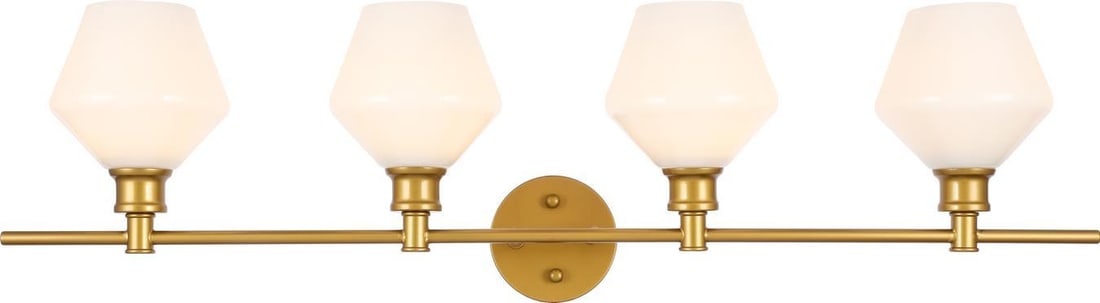 Elegant Lighting Gene Brass Wall Lamp UL-Listed 4 Bulb: Elegant Lighting Gene Brass Wall Lamp UL-Listed 4 Bulb Illuminate your classic spaces with this Traditional Brass Wall Lamp, designed to enhance the elegance of any room. This stylish wall lamp featur