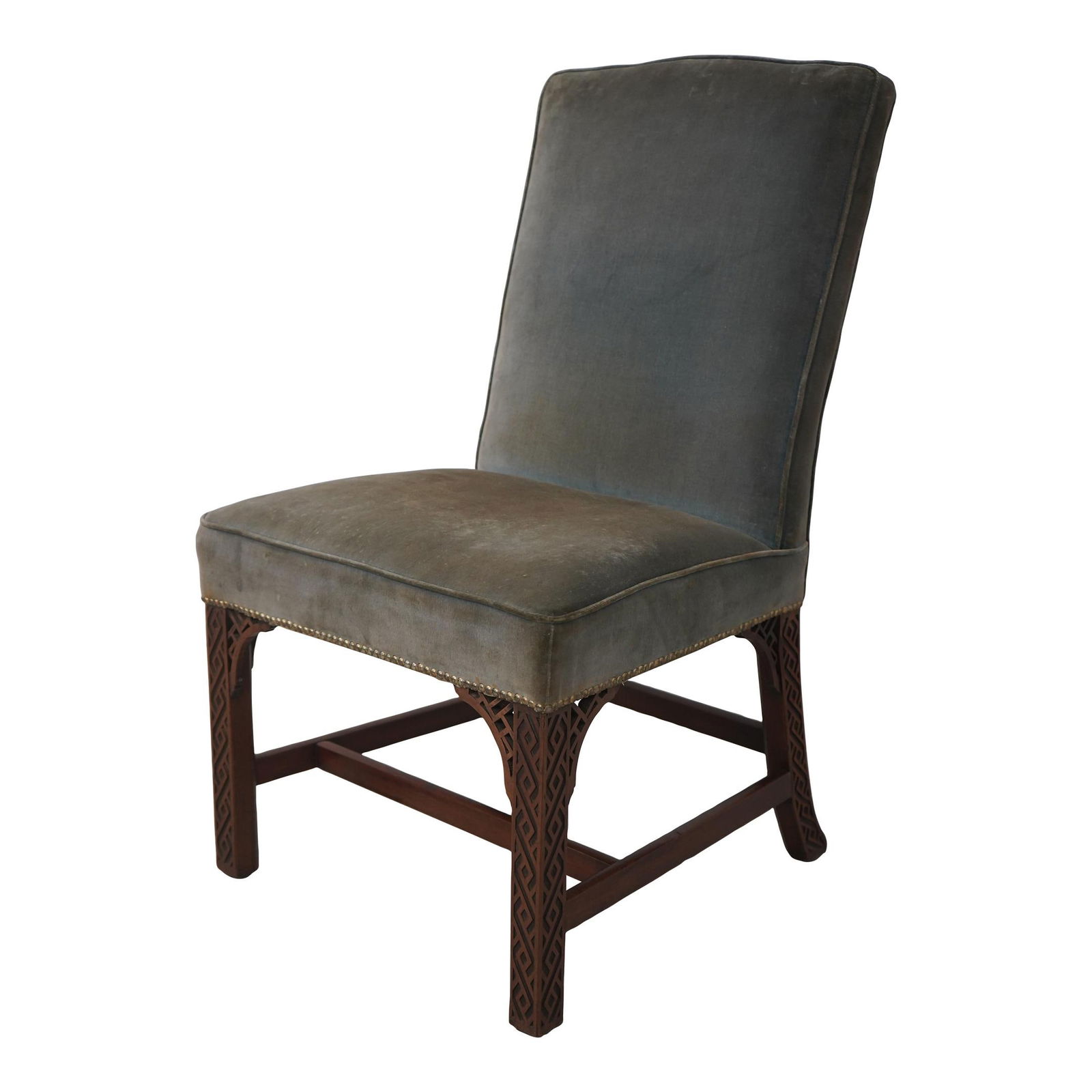Vintage Chippendale Upholstered Side Chair Circa 1880-1900 (1 of 10)