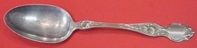 Wallace Violet Sterling Silver Serving Spoon 8 1/4 Inch Antique: Wallace Violet Sterling Silver Serving Spoon 8 1/4 Inch Antique This exquisite serving spoon from Wallace showcases the elegant Violet pattern, crafted from high-quality sterling silver. Measuring 8 1