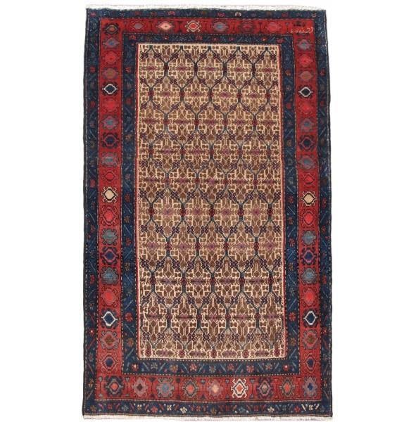 Persian Hamadan Handwoven Wool Rug 50 x 83 Inch Traditional Design: Persian Hamadan Handwoven Wool Rug 50 x 83 Inch Traditional Design Free continental US Shipping Transform your living space with this elegant 4' 2" x 6' 11" Persian Hamadan Rug, handcrafted by skilled