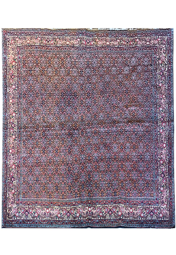 7 x 8.5 Persian Bijar Rug Royal Blue Herati Hand-Knotted Wool: 7 x 8.5 Persian Bijar Rug Royal Blue Herati Hand-Knotted Wool Free continental US Shipping Introducing the exquisite 7' x 8.5' Persian Bijar rug, a stunning addition to your home decor. Crafted with p