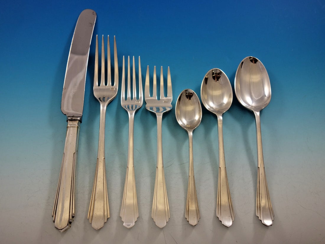 Lisa Pattern Silverplate Flatware Set by Samuel Peace 93 pcs: Lisa Pattern Silverplate Flatware Set by Samuel Peace 93 pcs Enhance your dining experience with this elegant Lisa pattern flatware set by Samuel Peace, made in Sheffield, England. This exquisite silv