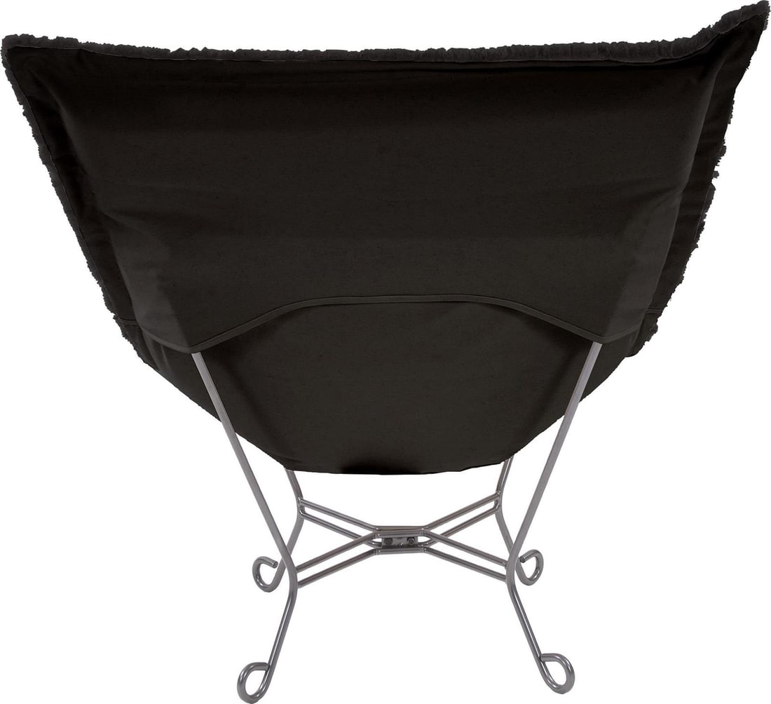 Howard Elliott Angora Ebony Puff Chair Contemporary Style: Howard Elliott Angora Ebony Puff Chair Contemporary Style Introducing the Cozy Elegance in the Ebony Puff Chair, a stunning addition to any contemporary living space. This pouf features a hand-finishe