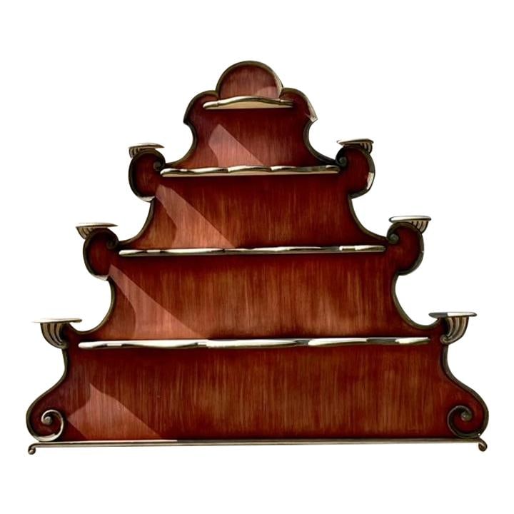 Vintage Regency Baker Scalloped Wall Plate Rack Wood Brown 65x55: Vintage Regency Baker Scalloped Wall Plate Rack Wood Brown 65x55 Enhance your kitchen decor with this Vintage Regency Baker Scalloped Wall Plate Rack, a stunning piece that combines timeless elegance