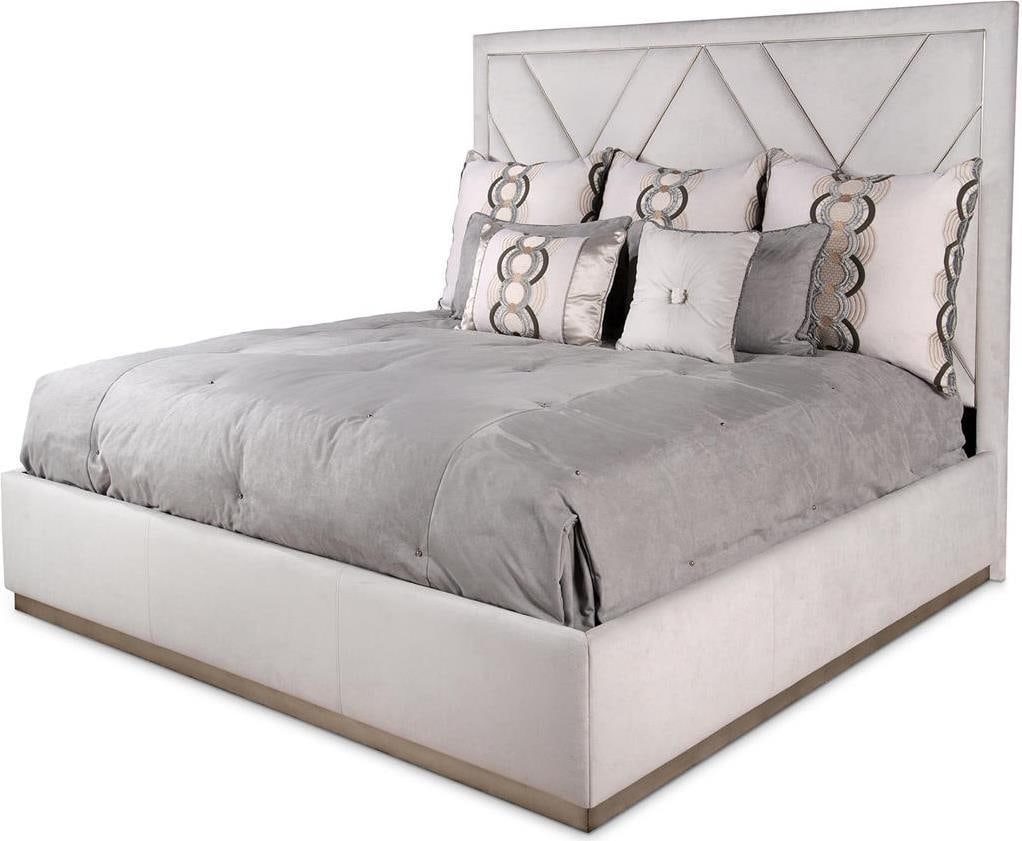 John-Richard King Bed Velvet Upholstery Geometric Design: John-Richard King Bed Velvet Upholstery Geometric Design Experience luxurious comfort with this opulent king bed, featuring stunning geometric detailing that adds a modern touch to any bedroom. Uphols