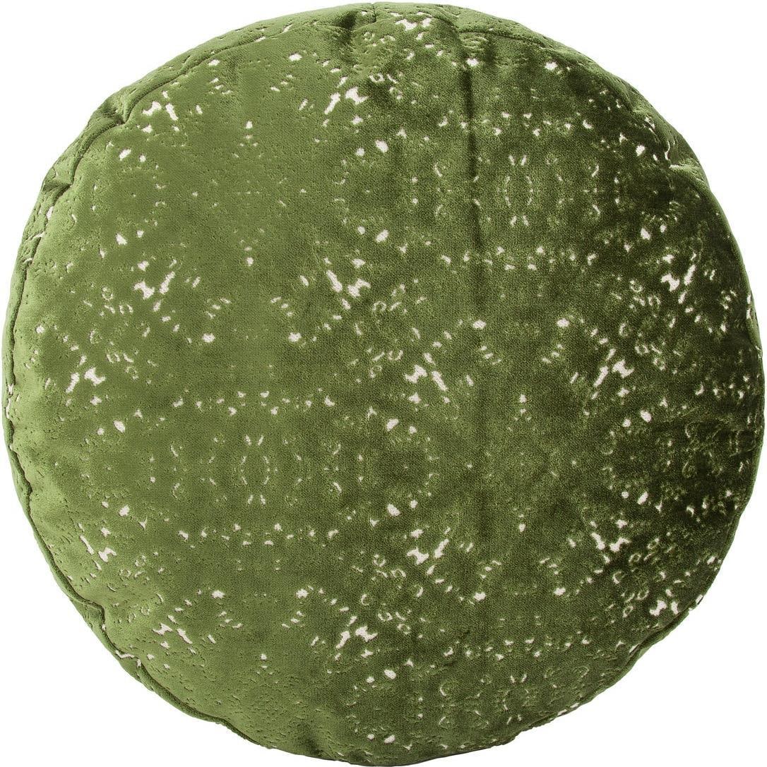 Howard Elliott Round Emerald Pouf Traditional Style 12H 22W 22D: Howard Elliott Round Emerald Pouf Traditional Style 12H 22W 22D The Pisani Emerald Pouf combines traditional style with modern functionality. This round pouf, hand-finished, features a convenient zipp