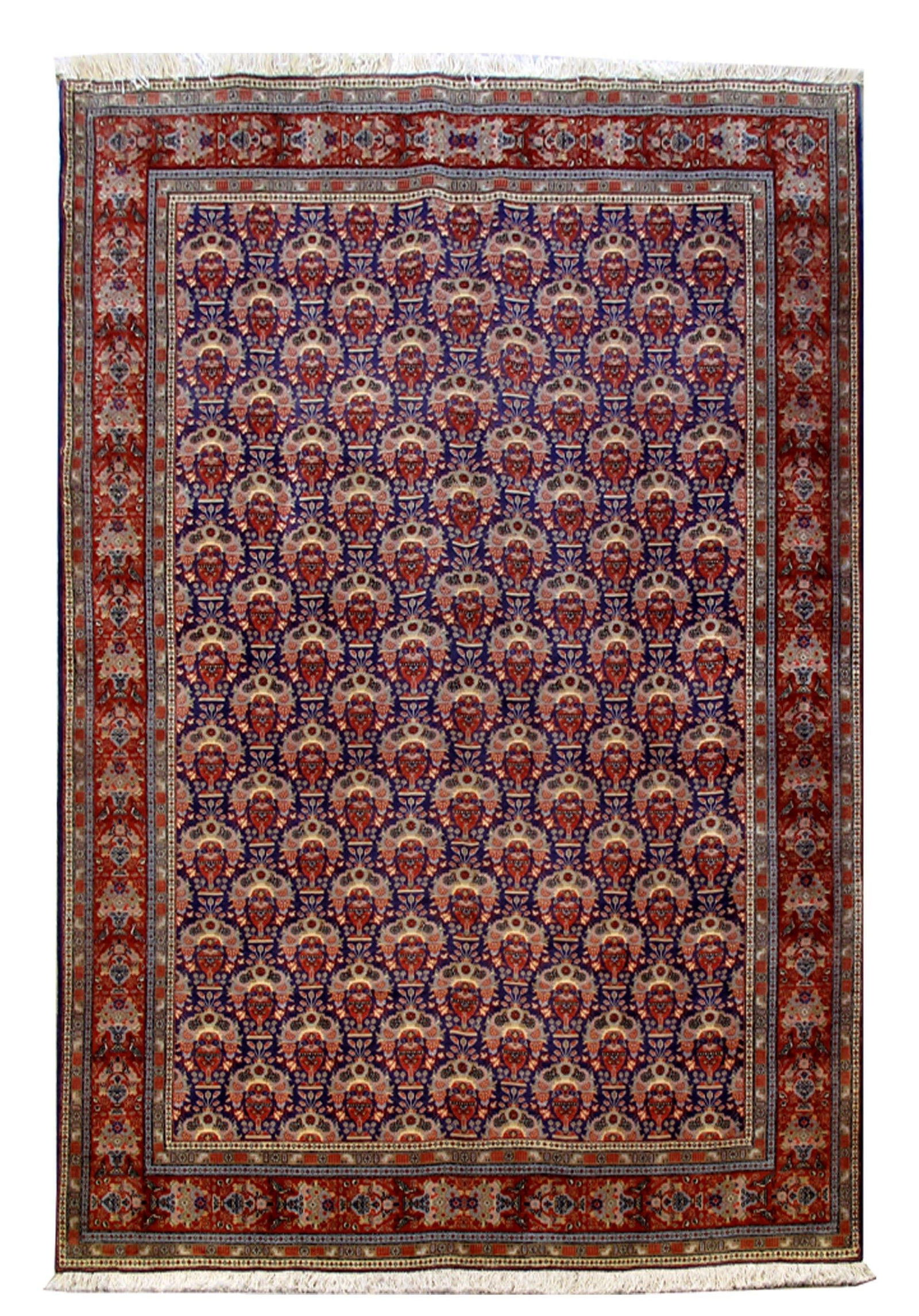 Handcrafted Persian Tabriz Boteh Rug 6'6 x 9'8 Traditional Design: Handcrafted Persian Tabriz Boteh Rug 6'6 x 9'8 Traditional Design Free continental US Shipping Enhance your living space with this exquisite Persian Tabriz Boteh Rug, meticulously handcrafted by talen