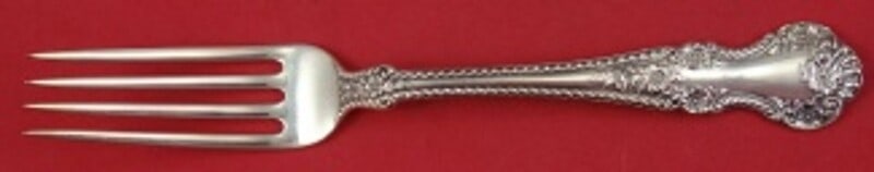 Gorham Cambridge Sterling Silver Dinner Fork 7 3/4 inches: Gorham Cambridge Sterling Silver Dinner Fork 7 3/4 inches This exquisite dinner fork is crafted from sterling silver and features the elegant Cambridge pattern by Gorham. Measuring 7 3/4 inches, this