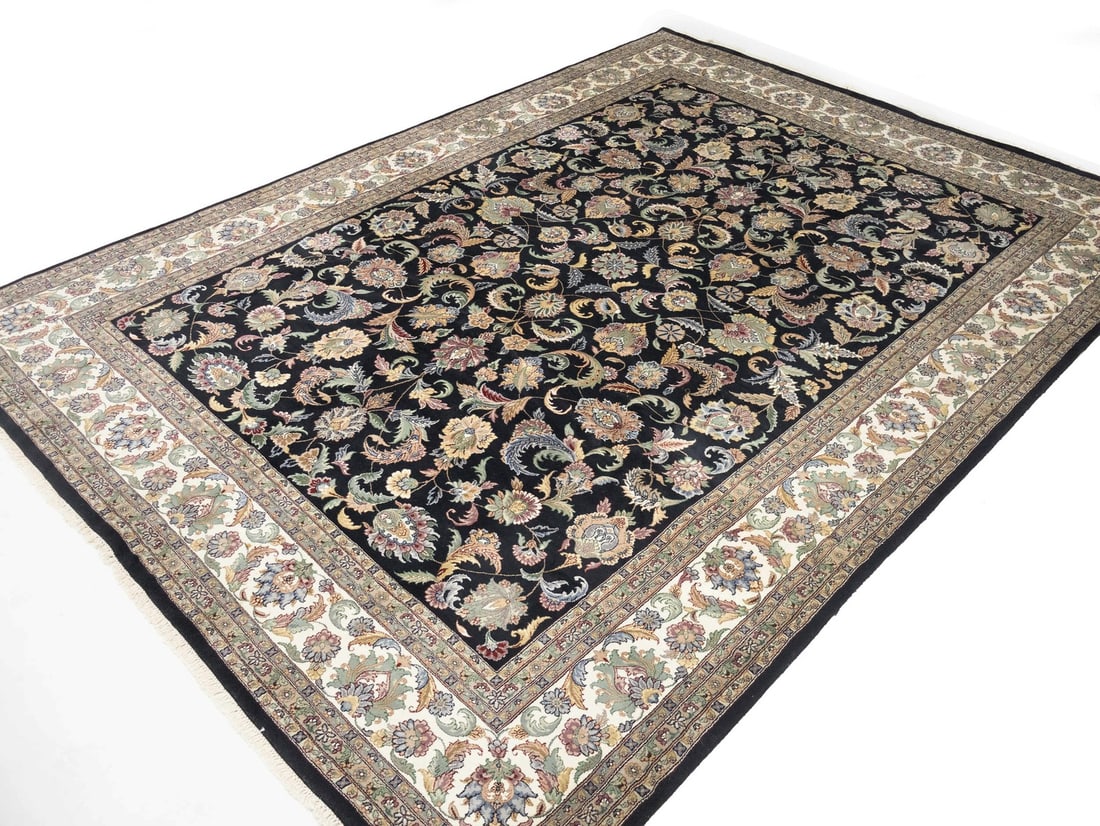 Handmade Floral Wool Area Rug 10'0 x 13'10 Traditional Decor: Handmade Floral Wool Area Rug 10'0 x 13'10 Traditional Decor Enhance your living space with this Handmade Oversized Pakistan Wool Rug, featuring a stunning floral design that complements both modern a