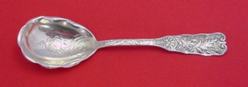 Gorham Saint Cloud Sterling Silver Sugar Spoon Brite-Cut 6 1/4 in: Gorham Saint Cloud Sterling Silver Sugar Spoon Brite-Cut 6 1/4 in This exquisite sugar spoon from the Saint Cloud pattern by Gorham showcases a sophisticated brite-cut design. Crafted from high-qualit