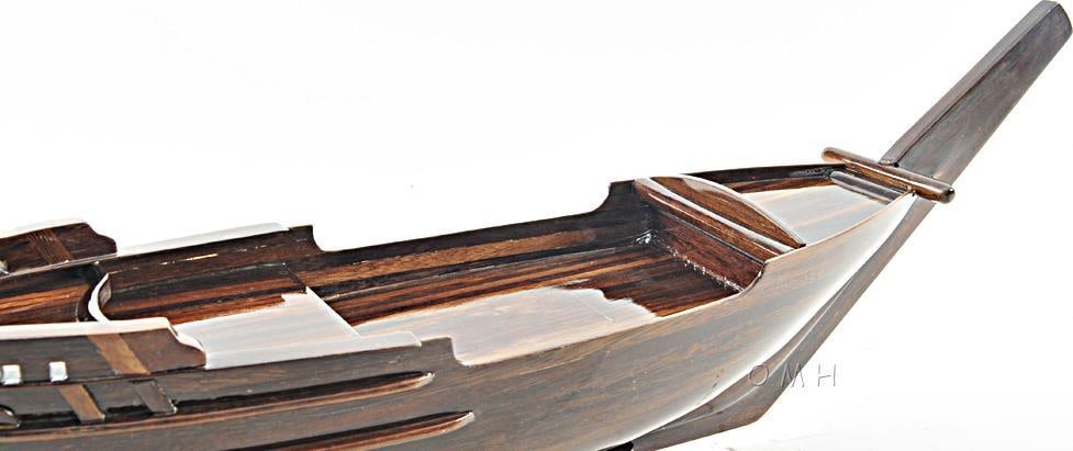 Nautical Dhow Boat Tray 27.56L Traditional Design Sushi Serving: Nautical Dhow Boat Tray 27.56L Traditional Design Sushi Serving This Traditional Hinged Sail Dhow Boat Tray showcases a unique nautical style, perfect for serving sushi or as a decorative piece. Craft