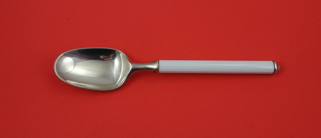 Rosenthal Variation White Sterling Silver Soup Spoon Porcelain Handle 7 7/8": Rosenthal Variation White Sterling Silver Soup Spoon Porcelain Handle 7 7/8" This exquisite soup spoon is part of the Variation - White pattern by Rosenthal. Crafted with a sterling silver bowl and a