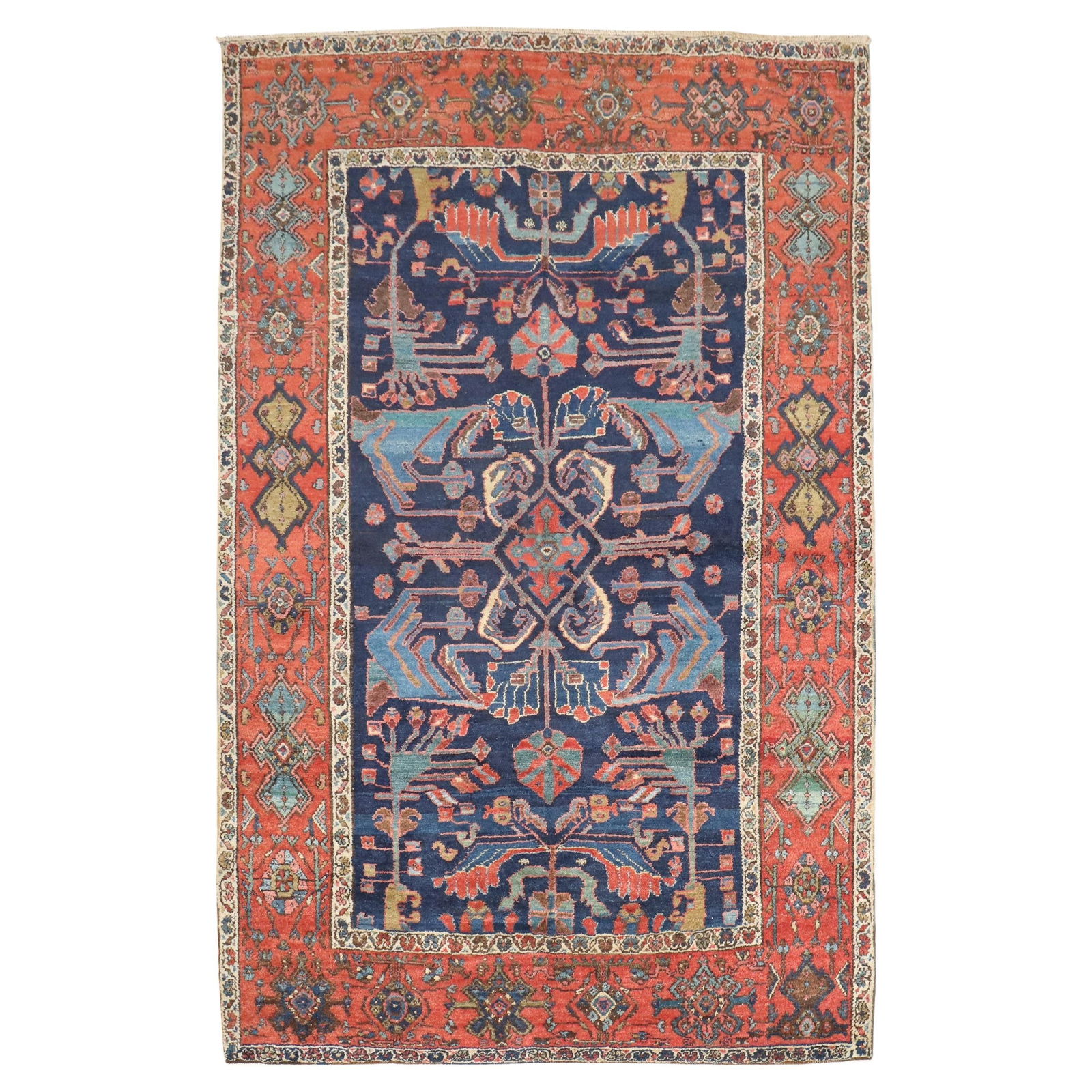 1910 Malayer Style Hand-Knotted Wool Persian Accent Rug 54 x 80: 1910 Malayer Style Hand-Knotted Wool Persian Accent Rug 54 x 80 Introducing a stunning early 20th Century Northwest Persian accent rug, expertly crafted from high-quality wool and hand-knotted for dur