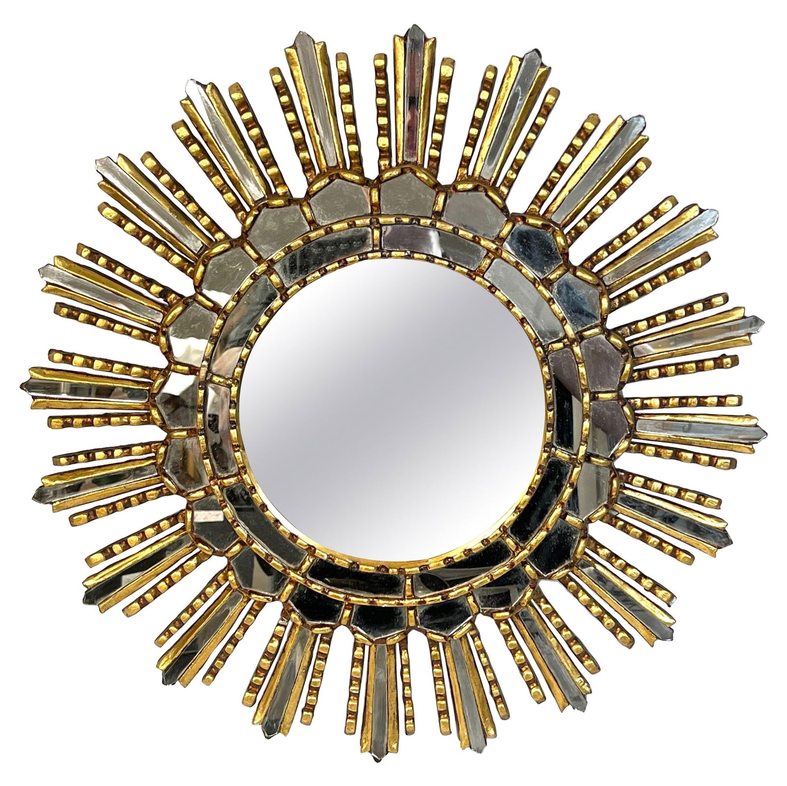 Mid-Century Modern Italian Giltwood Sunburst Mirror 20 Inch (1 of 8)