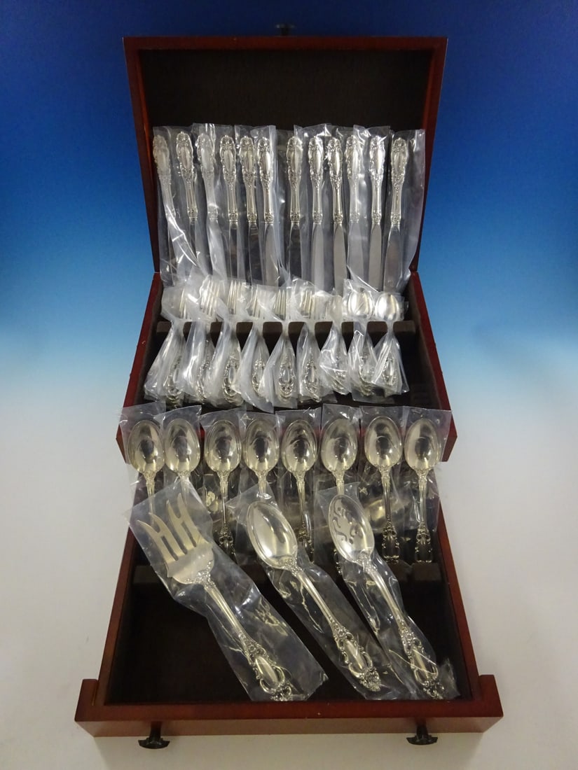 Towle Grand Duchess Sterling Silver Flatware Set 63 Pieces with Storage Chest: Towle Grand Duchess Sterling Silver Flatware Set 63 Pieces with Storage Chest This beautiful Grand Duchess flatware set by Towle offers an elegant dining experience with its intricate design and heavy