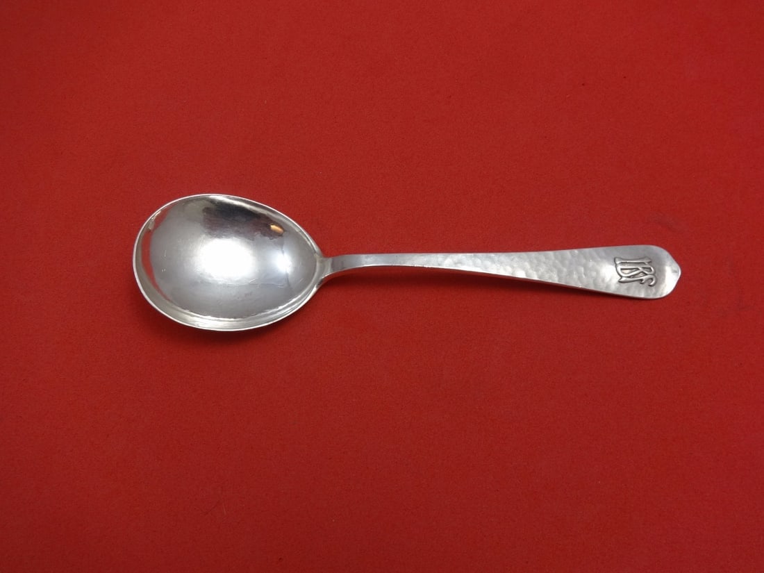 Lebolt Sterling Silver Gumbo Soup Spoon 7" Monogrammed Ibf: Lebolt Sterling Silver Gumbo Soup Spoon 7" Monogrammed Ibf This exquisite Lebolt #1 gumbo soup spoon is crafted from high-quality sterling silver. It features an elegant applied monogram "Ibf" and mea