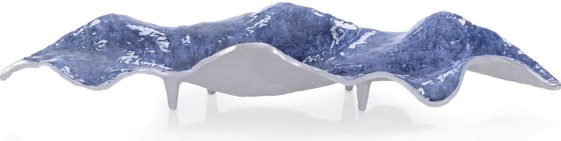 John-Richard Blue Aluminum Leaf Tray 31 x 8 Elegant Design: John-Richard Blue Aluminum Leaf Tray 31 x 8 Elegant Design Enhance your decor with this sophisticated aluminum leaf tray, beautifully finished in a vibrant blue. This versatile tray, part of the Blue