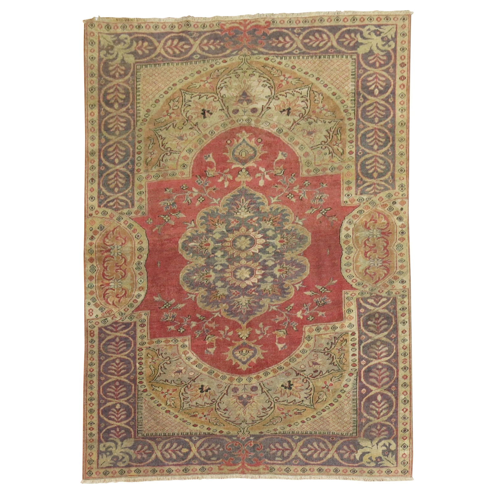 Antique Turkish Sivas Rug Late 19th Century Wool Hand-Knotted 4'3 x 5'3 (1 of 9)