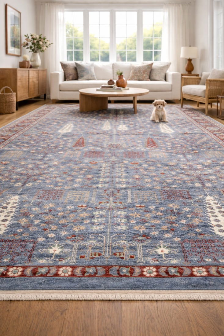 Wool Hand-Knotted Tree of Life Floral Area Rug 7'11 x 10'1 Modern Decor: Wool Hand-Knotted Tree of Life Floral Area Rug 7'11 x 10'1 Modern Decor This handmade Chobi Oriental rug features a floral Tree of Life pattern in shades of gray, scarlet red, cream, and rusty pink. E