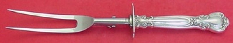 Gorham Chantilly Sterling Silver Roast Carving Fork 10 3/4 Inches: Gorham Chantilly Sterling Silver Roast Carving Fork 10 3/4 Inches Presenting the Chantilly Sterling Silver Roast Carving Fork, a stunning serving piece crafted by Gorham in the elegant Chantilly patte