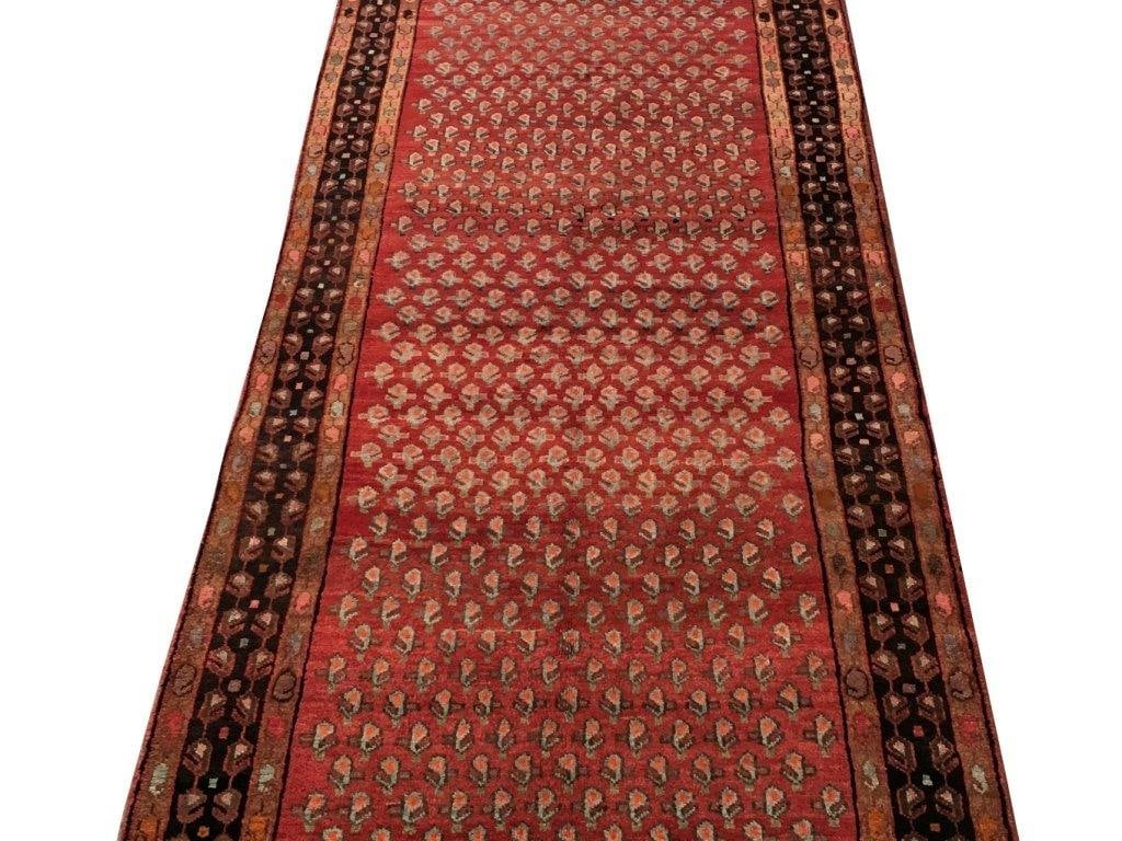 Handcrafted 5'3 x 17'11 Persian Lori Runner Rug Red Wool: Handcrafted 5'3 x 17'11 Persian Lori Runner Rug Red Wool Free continental US Shipping Enhance your living space with this stunning Persian Lori Runner Rug, handcrafted by talented artisans from the Lo
