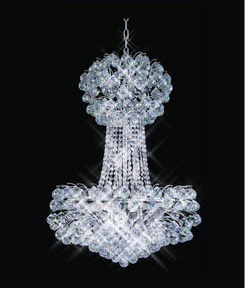 Artistry Sirius 15 Light Chrome Crystal Chandelier 36 Inch: Artistry Sirius 15 Light Chrome Crystal Chandelier 36 Inch Illuminate your space with this stunning 15-light crystal chandelier from the Sirius Collection. Featuring a sleek chrome finish, this chande