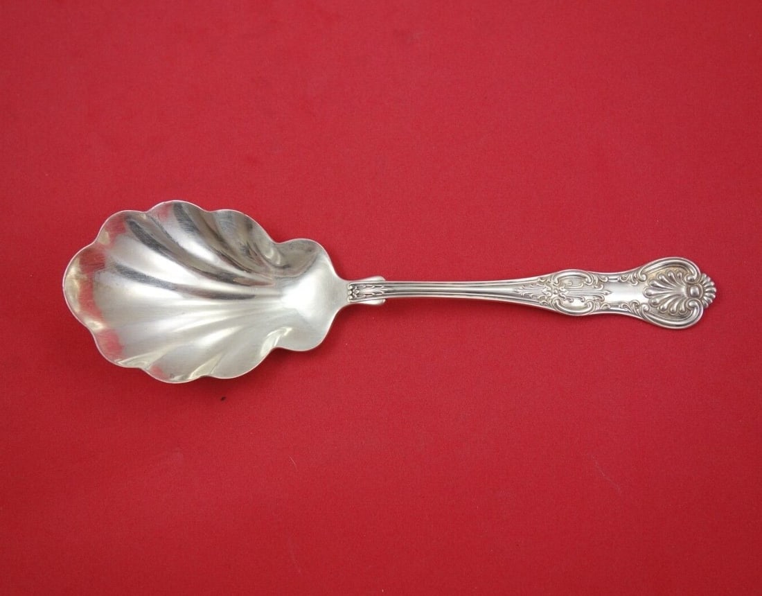 Wallace Kings Sterling Silver Preserve Spoon Shell 7.75 Inch Serving Piece: Wallace Kings Sterling Silver Preserve Spoon Shell 7.75 Inch Serving Piece This exquisite Kings by Wallace serving spoon is made of high-quality sterling silver. Featuring a beautiful shell-shaped bow