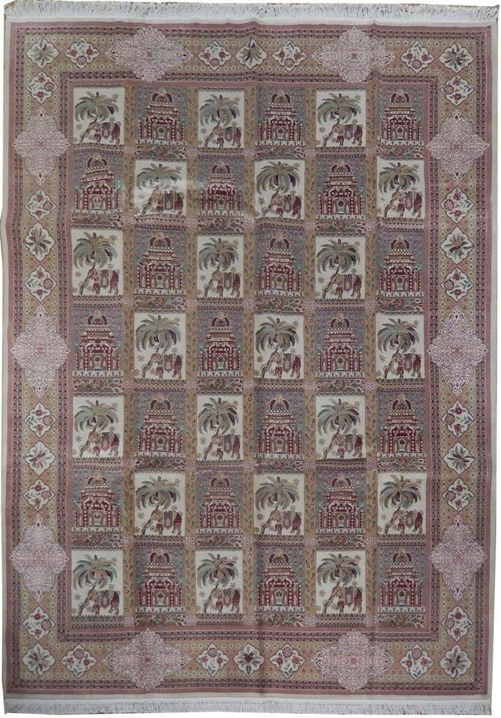 Paradise Garden 8'6 x 11'5 Wool Silk Sino Bakhtiari Rug Handmade in China: Paradise Garden 8'6 x 11'5 Wool Silk Sino Bakhtiari Rug Handmade in China Free continental US Shipping Enhance your living space with the exquisite Paradise Garden Wool & Silk Sino Bakhtiari Rug, desi
