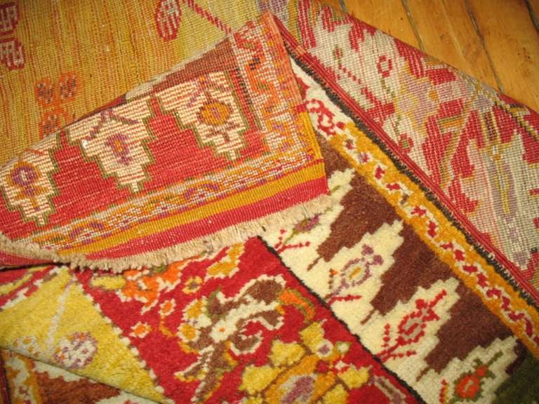 Zabihi Collection Bright Yellow Hand-Knotted Turkish Melas Rug 39 x 56 Inches: Zabihi Collection Bright Yellow Hand-Knotted Turkish Melas Rug 39 x 56 Inches This authentic Turkish Melas rug showcases a vibrant bright yellow field, making it a stunning addition to any space. Hand