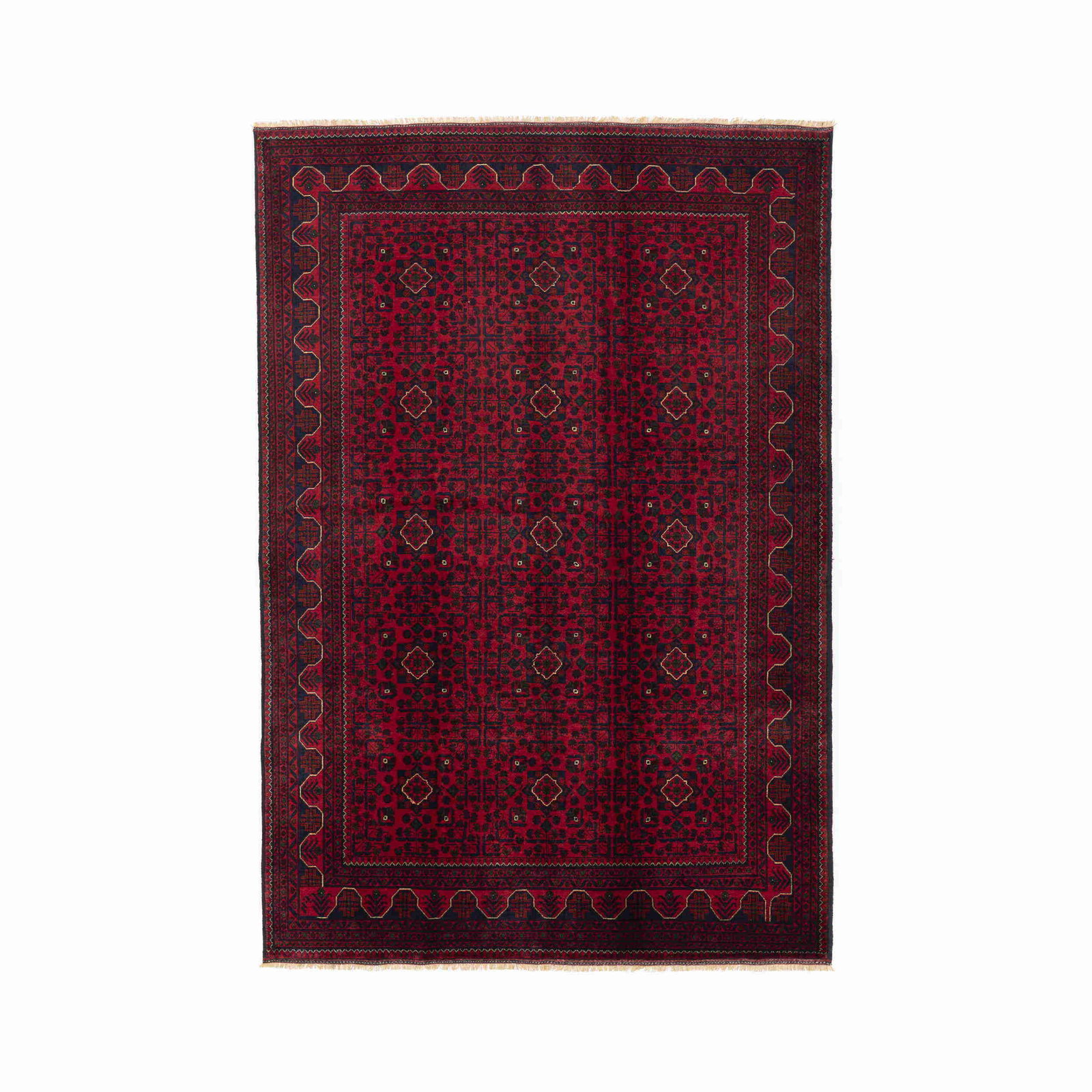 Authentic Handmade Kunduz Wool Carpet 76 x 112.6 Double Knot: Authentic Handmade Kunduz Wool Carpet 76 x 112.6 Double Knot This authentic handmade Kunduz carpet boasts a rich wool-on-wool construction, showcasing the exquisite craftsmanship of its origin in Kund