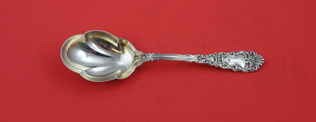 Dominick & Haff Renaissance Sterling Silver Preserve Spoon 3-Lobed 7.5 In (1 of 2)