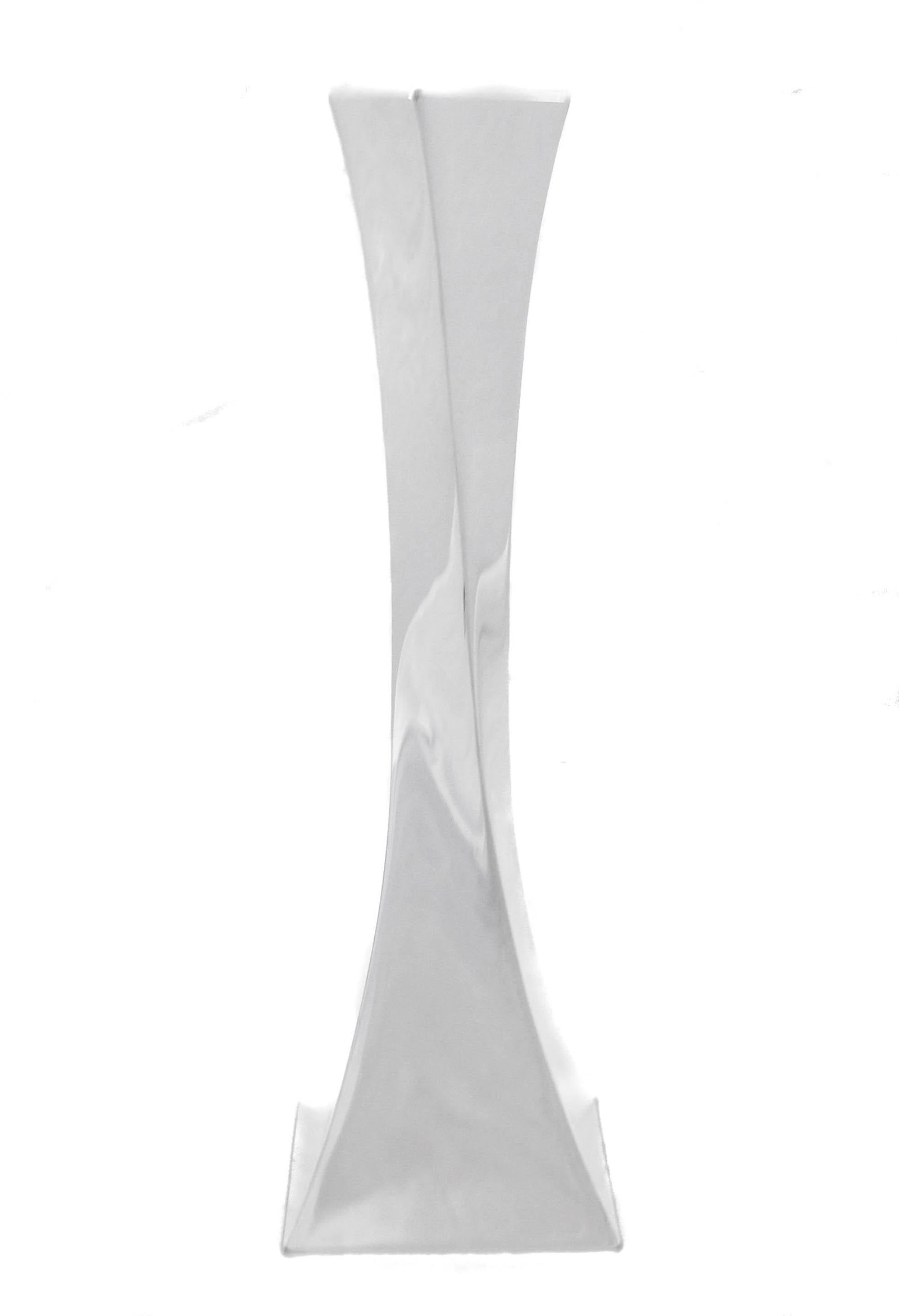 Antik Sterling Silver Modern Twisted Candlesticks Set of 2: Antik Sterling Silver Modern Twisted Candlesticks Set of 2 This striking pair of sterling silver candlesticks features a unique twisted body design, embodying a sleek and modern aesthetic. Each candle