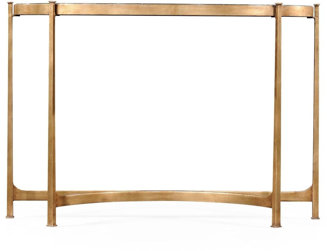 Jonathan Charles Contemporary Gilded Demilune Console Table Luxe Collection: Jonathan Charles Contemporary Gilded Demilune Console Table Luxe Collection This exquisite Contemporary Gilded Demilune Console Table features a stunning design that combines antique and vintage style