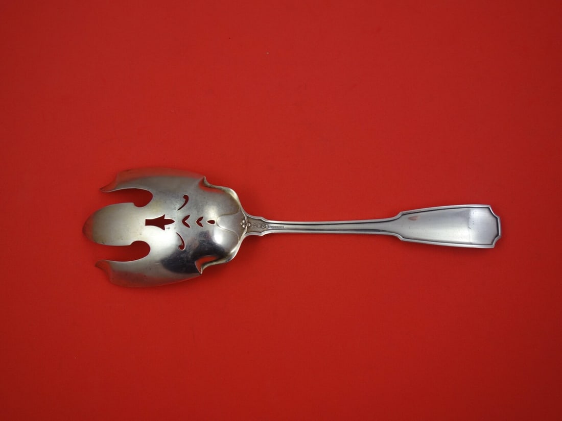 Gorham Spotswood Sterling Silver Salad Serving Fork 9 Gold Wash: Gorham Spotswood Sterling Silver Salad Serving Fork 9 Gold Wash This exquisite salad serving fork is crafted by Gorham in the elegant Spotswood pattern. Made of sterling silver, this 9" fork features