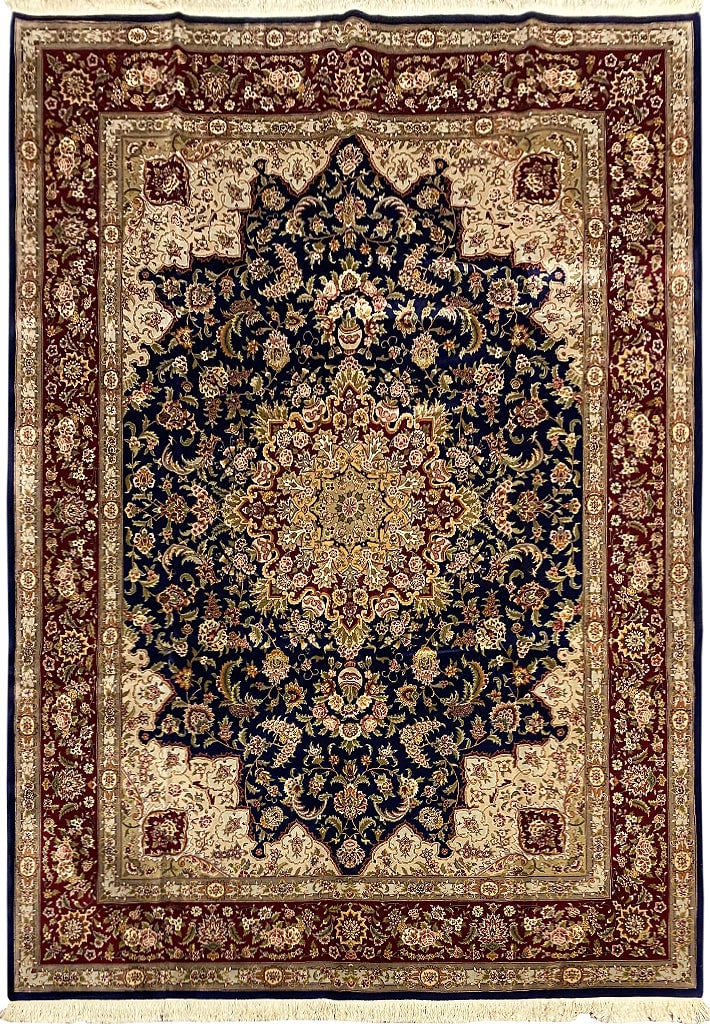 Luxurious 9.2 x 12.3 Sino Tabriz Handmade Wool Silk Rug: Luxurious 9.2 x 12.3 Sino Tabriz Handmade Wool Silk Rug Free continental US Shipping Enhance your living space with this exquisite 9.2 x 12.3 fine quality handmade rug, crafted from a luxurious blend