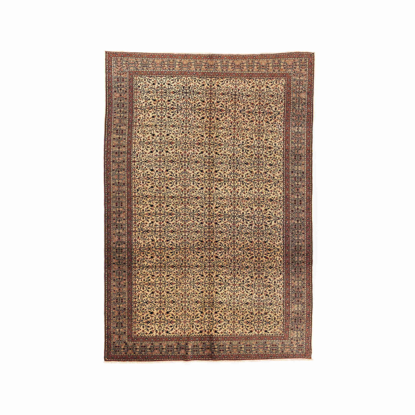 Authentic Handmade Kayseri Wool Carpet 78.7 x 116.1 Inches: Authentic Handmade Kayseri Wool Carpet 78.7 x 116.1 Inches Experience the exquisite craftsmanship of this Authentic Handmade Kayseri Carpet, a stunning blend of wool on cotton. Originating from Kayser