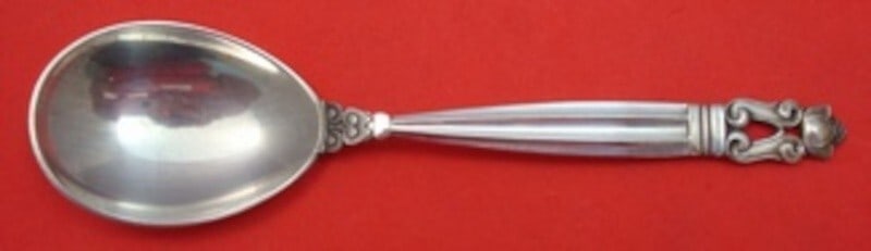 Georg Jensen Acorn Sterling Silver Sugar Spoon 5 7/8" GI/GJ Mark (1 of 1)