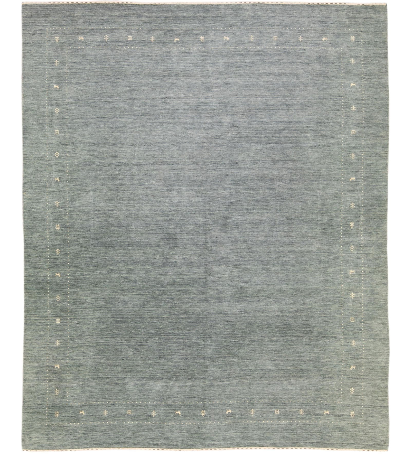 Gabbeh Style Gray Hand-Loom Wool Rug 12'3 x 15' Modern Design (1 of 10)