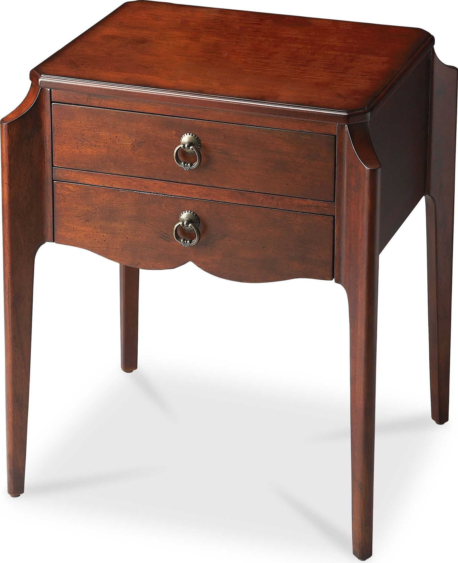 Butler Wilshire Cherry Side Table Transitional Elegance: Butler Wilshire Cherry Side Table Transitional Elegance Enhance your living space with the Wilshire Elegant Cherry Side Table by Butler. This beautifully crafted side table features a transitional sty